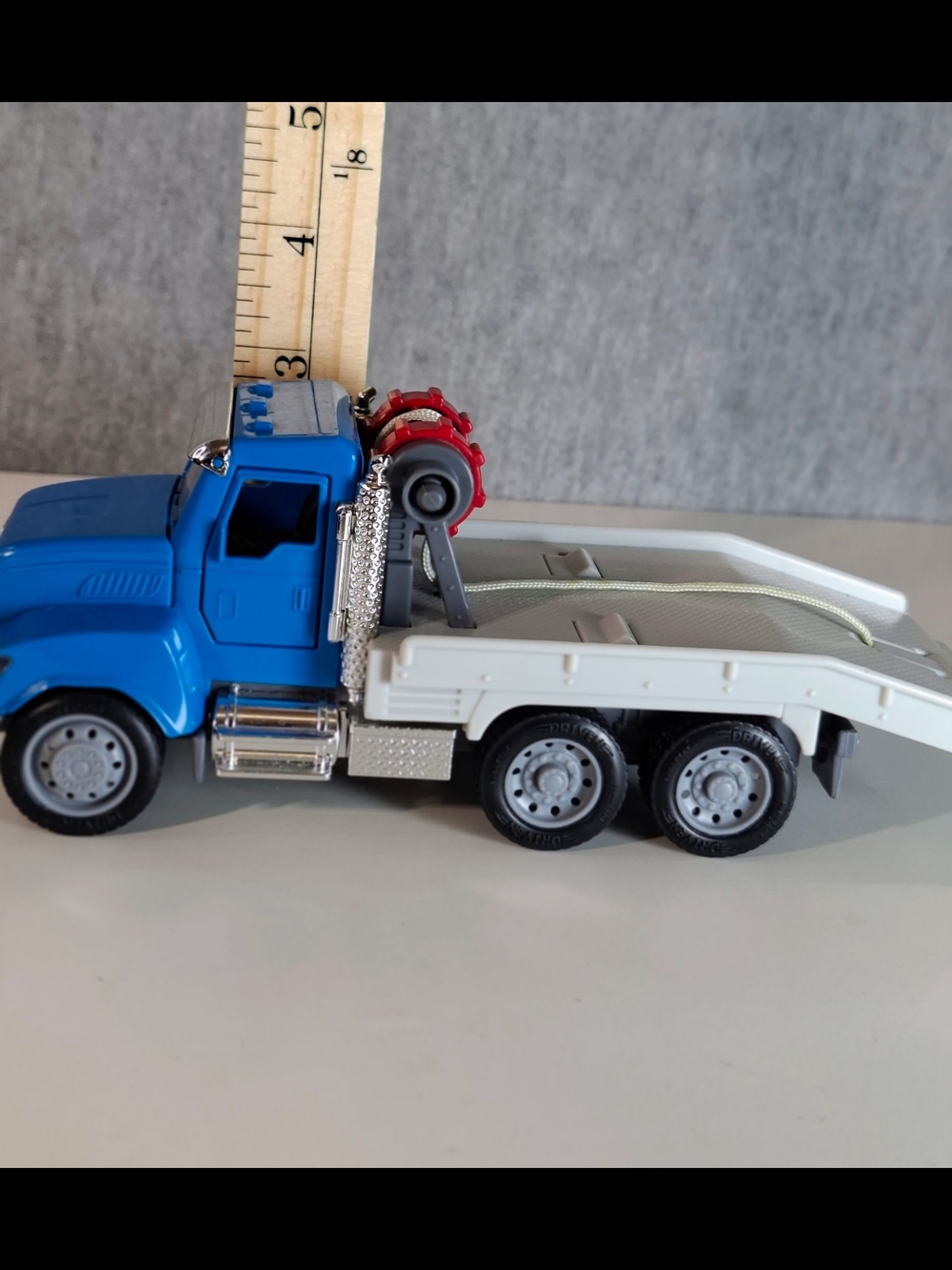 Blue Die-Cast Toy Truck with Chrome Accents for Kids - Picture 9 of 10